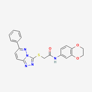 molecular formula C21H17N5O3S B3292218 N-(2,3-dihydro-1,4-benzodioxin-6-yl)-2-[(6-phenyl[1,2,4]triazolo[4,3-b]pyridazin-3-yl)thio]acetamide CAS No. 877633-93-7