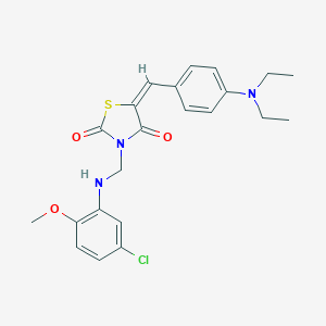 molecular formula C22H24ClN3O3S B329222 3-[(5-Chloro-2-methoxyanilino)methyl]-5-[4-(diethylamino)benzylidene]-1,3-thiazolidine-2,4-dione 