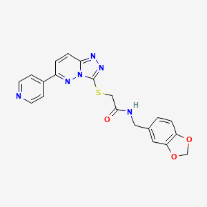 molecular formula C20H16N6O3S B3292228 N-(1,3-benzodioxol-5-ylmethyl)-2-[(6-pyridin-4-yl[1,2,4]triazolo[4,3-b]pyridazin-3-yl)thio]acetamide CAS No. 877635-17-1