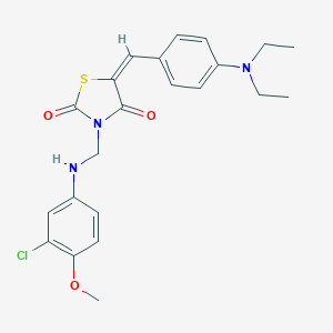 molecular formula C22H24ClN3O3S B329223 3-[(3-Chloro-4-methoxyanilino)methyl]-5-[4-(diethylamino)benzylidene]-1,3-thiazolidine-2,4-dione 