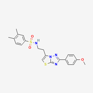 molecular formula C21H22N4O3S2 B3292238 N-(2-(2-(4-methoxyphenyl)thiazolo[3,2-b][1,2,4]triazol-6-yl)ethyl)-3,4-dimethylbenzenesulfonamide CAS No. 877642-00-7