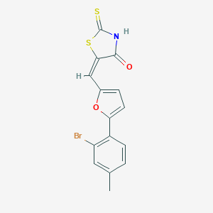 molecular formula C15H10BrNO2S2 B329225 5-{[5-(2-Bromo-4-methylphenyl)-2-furyl]methylene}-2-thioxo-1,3-thiazolidin-4-one 