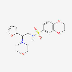 molecular formula C18H22N2O6S B3292256 N-(2-(furan-2-yl)-2-morpholinoethyl)-2,3-dihydrobenzo[b][1,4]dioxine-6-sulfonamide CAS No. 877648-06-1