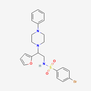 molecular formula C22H24BrN3O3S B3292257 4-bromo-N-[2-(2-furyl)-2-(4-phenylpiperazin-1-yl)ethyl]benzenesulfonamide CAS No. 877648-17-4