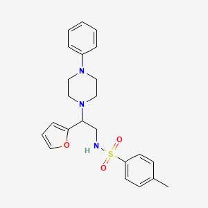 molecular formula C23H27N3O3S B3292260 N-[2-(2-furyl)-2-(4-phenylpiperazin-1-yl)ethyl]-4-methylbenzenesulfonamide CAS No. 877648-18-5