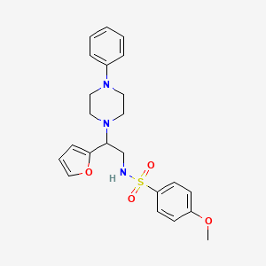molecular formula C23H27N3O4S B3292268 N-[2-(2-furyl)-2-(4-phenylpiperazin-1-yl)ethyl]-4-methoxybenzenesulfonamide CAS No. 877648-20-9