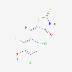 molecular formula C10H4Cl3NO2S2 B329227 2-Thioxo-5-(2,4,6-trichloro-3-hydroxybenzylidene)-1,3-thiazolidin-4-one 
