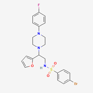 molecular formula C22H23BrFN3O3S B3292270 4-bromo-N-(2-(4-(4-fluorophenyl)piperazin-1-yl)-2-(furan-2-yl)ethyl)benzenesulfonamide CAS No. 877648-32-3