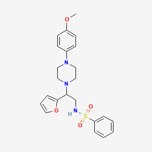 N-[2-(furan-2-yl)-2-[4-(4-methoxyphenyl)piperazin-1-yl]ethyl]benzenesulfonamide