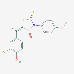 molecular formula C17H12BrNO3S2 B329229 (5E)-5-(3-bromo-4-hydroxybenzylidene)-3-(4-methoxyphenyl)-2-thioxo-1,3-thiazolidin-4-one 