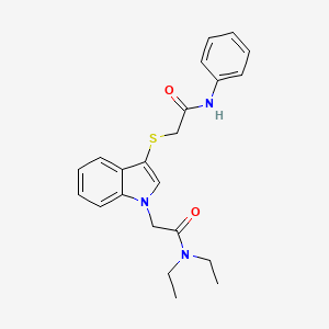 N,N-diethyl-2-(3-{[(phenylcarbamoyl)methyl]sulfanyl}-1H-indol-1-yl)acetamide