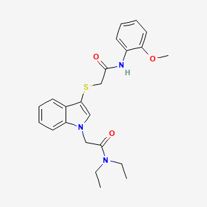 N,N-diethyl-2-[3-({[(2-methoxyphenyl)carbamoyl]methyl}sulfanyl)-1H-indol-1-yl]acetamide