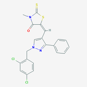 molecular formula C21H15Cl2N3OS2 B329230 5-{[1-(2,4-dichlorobenzyl)-3-phenyl-1H-pyrazol-4-yl]methylene}-3-methyl-2-thioxo-1,3-thiazolidin-4-one 