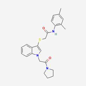 molecular formula C24H27N3O2S B3292305 N-(2,4-dimethylphenyl)-2-{[1-(2-oxo-2-pyrrolidin-1-ylethyl)-1H-indol-3-yl]thio}acetamide CAS No. 877658-71-4