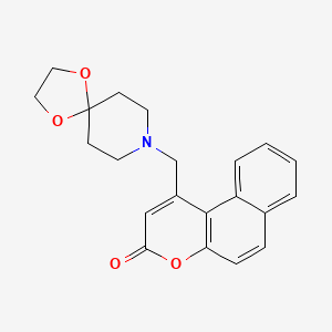 molecular formula C21H21NO4 B3292331 1-(1,4-dioxa-8-azaspiro[4.5]dec-8-ylmethyl)-3H-benzo[f]chromen-3-one CAS No. 877806-33-2