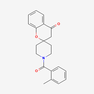 molecular formula C21H21NO3 B3292338 1'-(2-methylbenzoyl)spiro[3H-chromene-2,4'-piperidine]-4-one CAS No. 877810-67-8