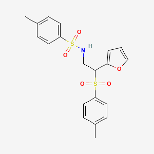 molecular formula C20H21NO5S2 B3292354 N-(2-(furan-2-yl)-2-tosylethyl)-4-methylbenzenesulfonamide CAS No. 877816-68-7