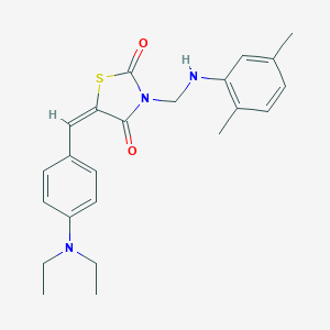 molecular formula C23H27N3O2S B329236 5-[4-(Diethylamino)benzylidene]-3-[(2,5-dimethylanilino)methyl]-1,3-thiazolidine-2,4-dione 