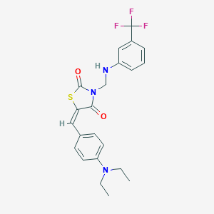 molecular formula C22H22F3N3O2S B329237 5-[4-(Diethylamino)benzylidene]-3-{[3-(trifluoromethyl)anilino]methyl}-1,3-thiazolidine-2,4-dione 