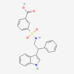 molecular formula C23H20N2O4S B3292379 3-{[2-(1H-indol-3-yl)-2-phenylethyl]sulfamoyl}benzoic acid CAS No. 877966-22-8