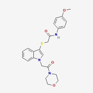 molecular formula C23H25N3O4S B3292402 N-(4-methoxyphenyl)-2-((1-(2-morpholino-2-oxoethyl)-1H-indol-3-yl)thio)acetamide CAS No. 878053-37-3