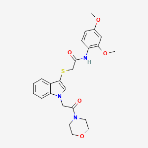 molecular formula C24H27N3O5S B3292406 N-(2,4-dimethoxyphenyl)-2-((1-(2-morpholino-2-oxoethyl)-1H-indol-3-yl)thio)acetamide CAS No. 878053-43-1
