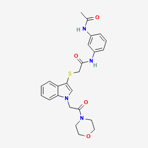 N-(3-acetamidophenyl)-2-((1-(2-morpholino-2-oxoethyl)-1H-indol-3-yl)thio)acetamide