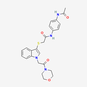 molecular formula C24H26N4O4S B3292418 N-(4-acetamidophenyl)-2-[1-(2-morpholin-4-yl-2-oxoethyl)indol-3-yl]sulfanylacetamide CAS No. 878053-74-8