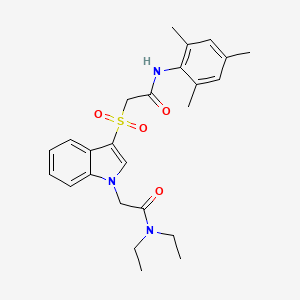 molecular formula C25H31N3O4S B3292436 N,N-diethyl-2-(3-((2-(mesitylamino)-2-oxoethyl)sulfonyl)-1H-indol-1-yl)acetamide CAS No. 878055-99-3