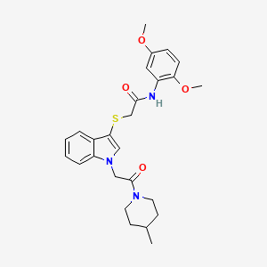 N-(2,5-dimethoxyphenyl)-2-((1-(2-(4-methylpiperidin-1-yl)-2-oxoethyl)-1H-indol-3-yl)thio)acetamide