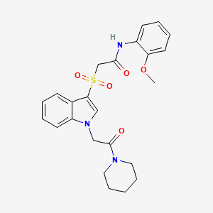 N-(2-methoxyphenyl)-2-({1-[2-oxo-2-(piperidin-1-yl)ethyl]-1H-indol-3-yl}sulfonyl)acetamide