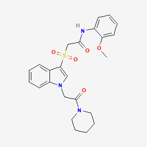 molecular formula C24H27N3O5S B3292447 N-(2-methoxyphenyl)-2-({1-[2-oxo-2-(piperidin-1-yl)ethyl]-1H-indol-3-yl}sulfonyl)acetamide CAS No. 878056-89-4