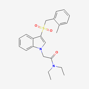 molecular formula C22H26N2O3S B3292471 N,N-diethyl-2-(3-((2-methylbenzyl)sulfonyl)-1H-indol-1-yl)acetamide CAS No. 878057-56-8