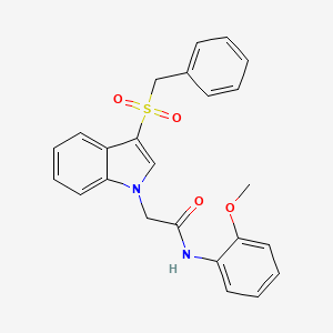 molecular formula C24H22N2O4S B3292490 2-(3-(benzylsulfonyl)-1H-indol-1-yl)-N-(2-methoxyphenyl)acetamide CAS No. 878060-62-9