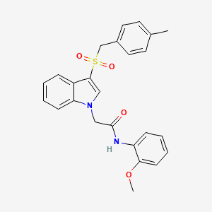 molecular formula C25H24N2O4S B3292516 N-(2-methoxyphenyl)-2-(3-((4-methylbenzyl)sulfonyl)-1H-indol-1-yl)acetamide CAS No. 878062-66-9