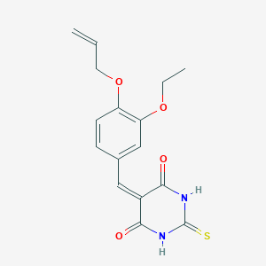 molecular formula C16H16N2O4S B329252 5-[4-(allyloxy)-3-ethoxybenzylidene]-2-thioxodihydro-4,6(1H,5H)-pyrimidinedione 