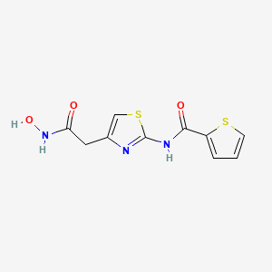 molecular formula C10H9N3O3S2 B3292527 N-[4-[2-(hydroxyamino)-2-oxoethyl]-1,3-thiazol-2-yl]thiophene-2-carboxamide CAS No. 878065-80-6