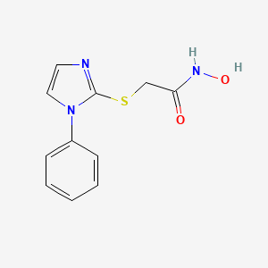 molecular formula C11H11N3O2S B3292532 N-hydroxy-2-((1-phenyl-1H-imidazol-2-yl)thio)acetamide CAS No. 878065-83-9