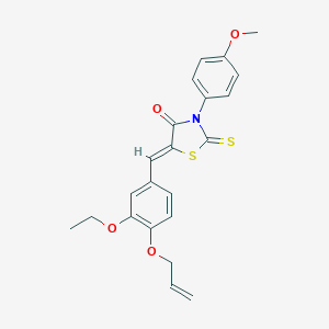 molecular formula C22H21NO4S2 B329257 5-[4-(Allyloxy)-3-ethoxybenzylidene]-3-(4-methoxyphenyl)-2-thioxo-1,3-thiazolidin-4-one 