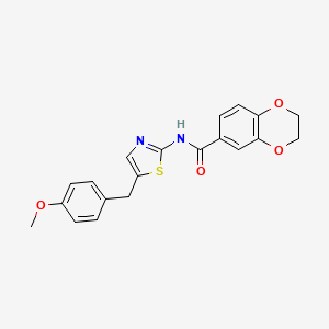 molecular formula C20H18N2O4S B3292579 N-[5-(4-methoxybenzyl)-1,3-thiazol-2-yl]-2,3-dihydro-1,4-benzodioxine-6-carboxamide CAS No. 878692-52-5