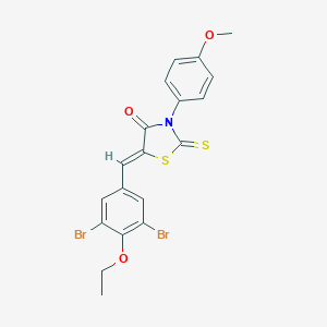 molecular formula C19H15Br2NO3S2 B329258 5-(3,5-Dibromo-4-ethoxybenzylidene)-3-(4-methoxyphenyl)-2-thioxo-1,3-thiazolidin-4-one 
