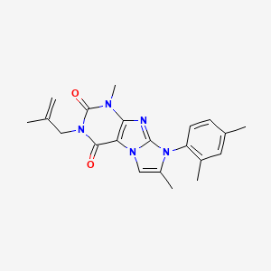molecular formula C21H23N5O2 B3292587 6-(2,4-Dimethylphenyl)-4,7-dimethyl-2-(2-methylprop-2-enyl)purino[7,8-a]imidazole-1,3-dione CAS No. 878727-29-8