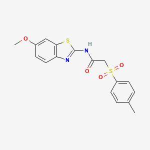 molecular formula C17H16N2O4S2 B3292588 N-(6-Methoxy-benzothiazol-2-yl)-2-(toluene-4-sulfonyl)-acetamide CAS No. 878727-43-6