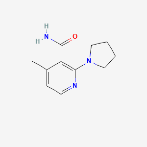 molecular formula C12H17N3O B3292605 4,6-Dimethyl-2-(pyrrolidin-1-yl)pyridine-3-carboxamide CAS No. 878955-64-7