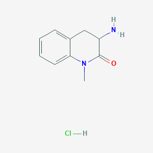 molecular formula C10H13ClN2O B3292608 3-Amino-1-methyl-1,2,3,4-tetrahydroquinolin-2-one hydrochloride CAS No. 879-13-0