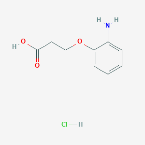 molecular formula C9H12ClNO3 B3292623 3-(2-Aminophenoxy)propanoic acid hydrochloride CAS No. 879-83-4