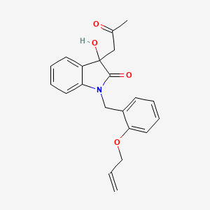 molecular formula C21H21NO4 B3292630 1-(2-(Allyloxy)benzyl)-3-hydroxy-3-(2-oxopropyl)indolin-2-one CAS No. 879043-13-7