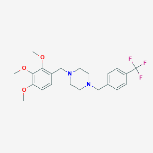 molecular formula C22H27F3N2O3 B329264 1-[4-(Trifluoromethyl)benzyl]-4-(2,3,4-trimethoxybenzyl)piperazine 