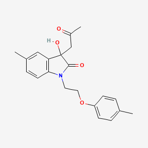 3-Hydroxy-5-methyl-3-(2-oxopropyl)-1-(2-(p-tolyloxy)ethyl)indolin-2-one