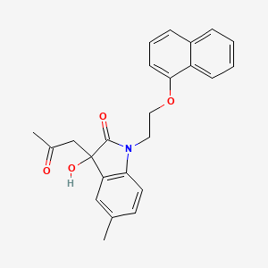 3-Hydroxy-5-methyl-1-(2-(naphthalen-1-yloxy)ethyl)-3-(2-oxopropyl)indolin-2-one